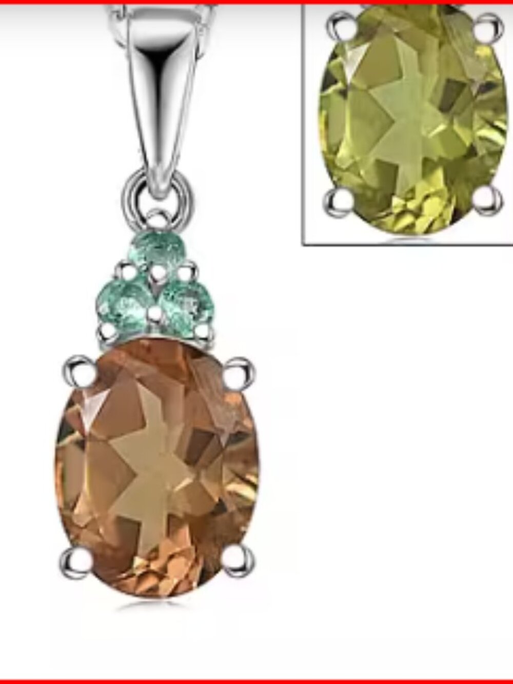 Autumn Alexite and Kagem Zambian Emerald Oval Art Deco Pendant Necklace